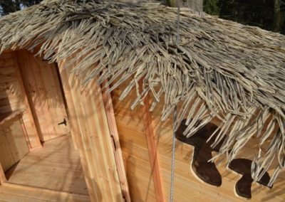 Tree houses synthetic thatch roof