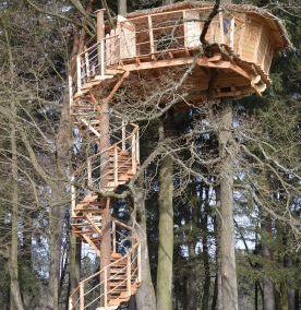 Tree houses synthetic thatch roof