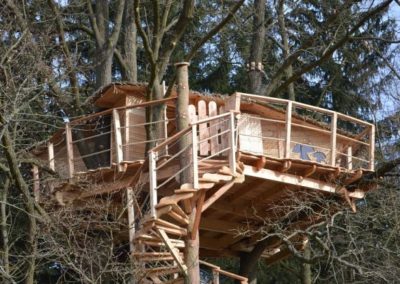 Tree houses synthetic thatch roof