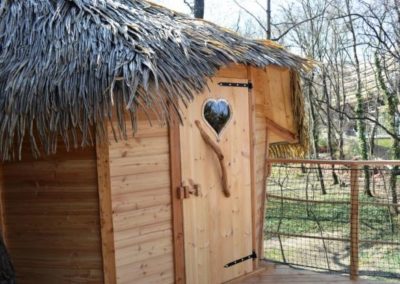 Tree houses synthetic thatch roof